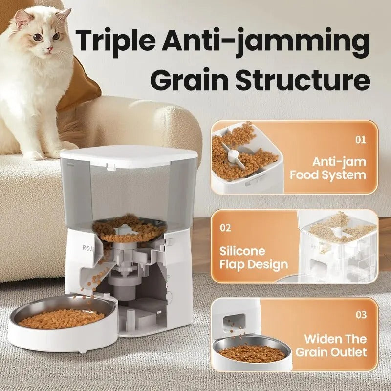 SmartGuard Pro - 2L WiFi Auto Pet Feeder with Triple Anti-Jam & Health Protection System