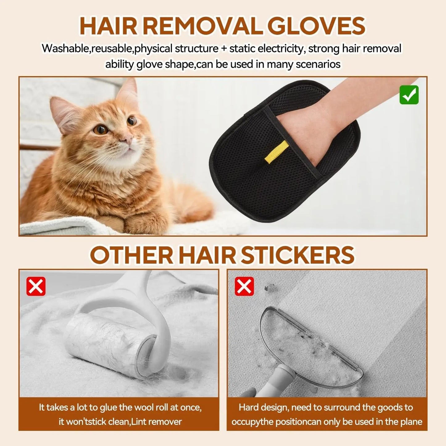 PetZure™ Dual-Sided Pet Hair Removal Gloves
