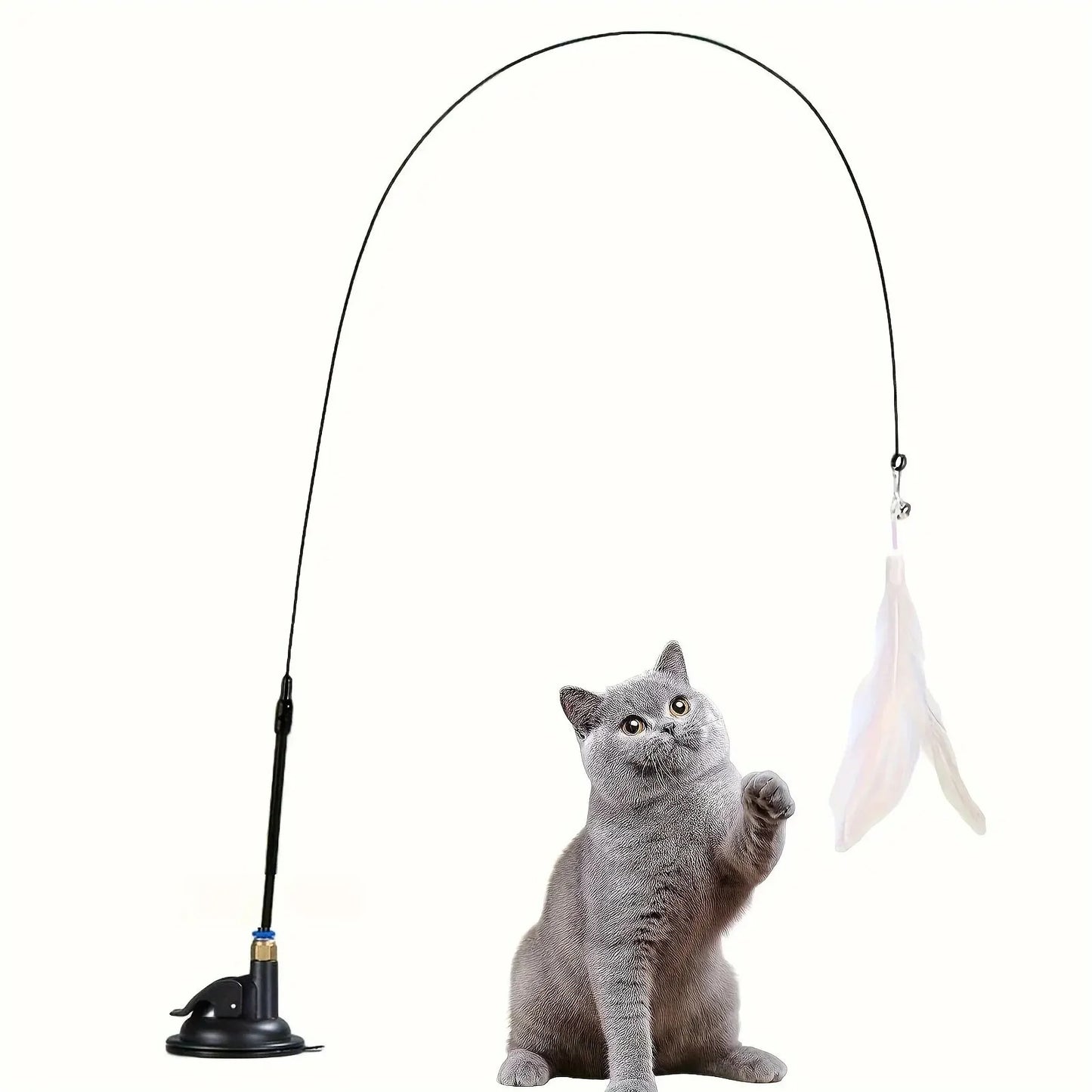 Petzure FeatherFrenzy™ Suction-Cup Cat Teaser Wand