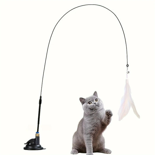 Petzure FeatherFrenzy™ Suction-Cup Cat Teaser Wand