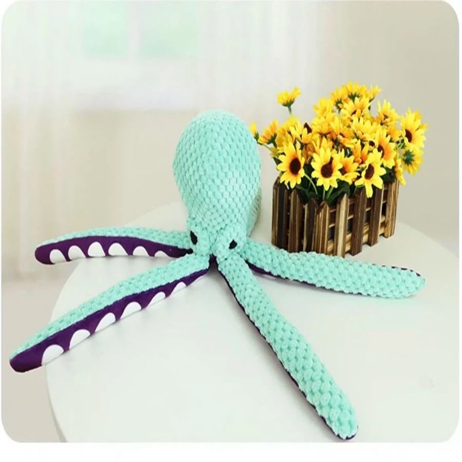 Petzure PlushOctoBud™ Squeak & Chew Interactive Dog Toy