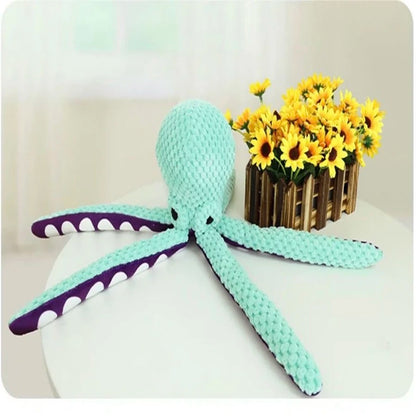 Petzure PlushOctoBud™ Squeak & Chew Interactive Dog Toy