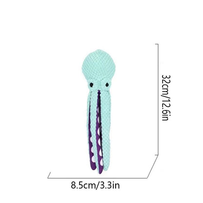 Petzure PlushOctoBud™ Squeak & Chew Interactive Dog Toy