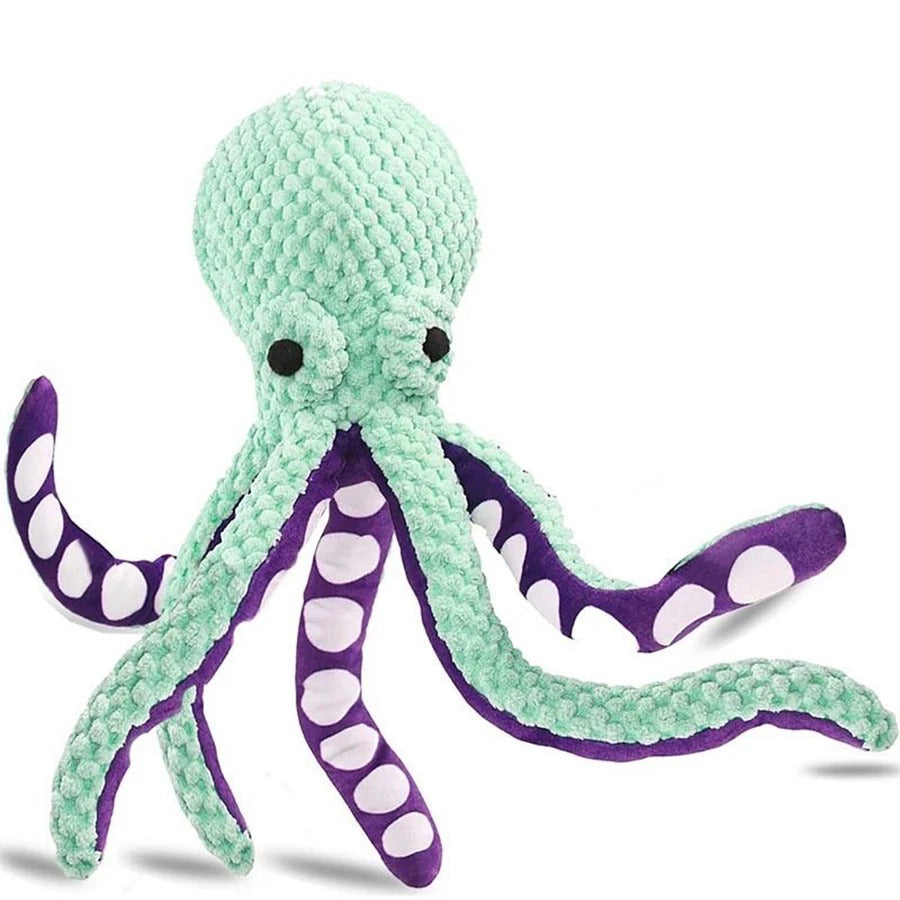 Petzure PlushOctoBud™ Squeak & Chew Interactive Dog Toy