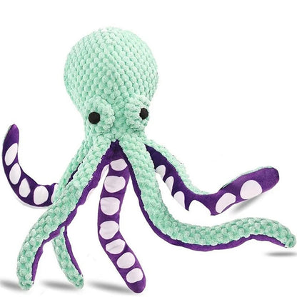 Petzure PlushOctoBud™ Squeak & Chew Interactive Dog Toy